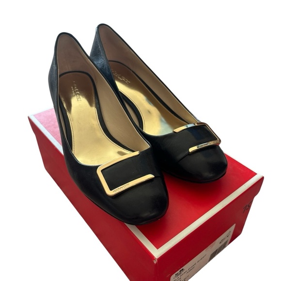 Coach Heeled Shoes Women’s Size 7.5 Isla Black Leather Slip On - Picture 7 of 9